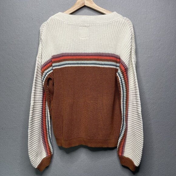 Rip Curl Womens Boho Striped Knit Sweater M Multicolor Cotton Blend - Picture 5 of 8